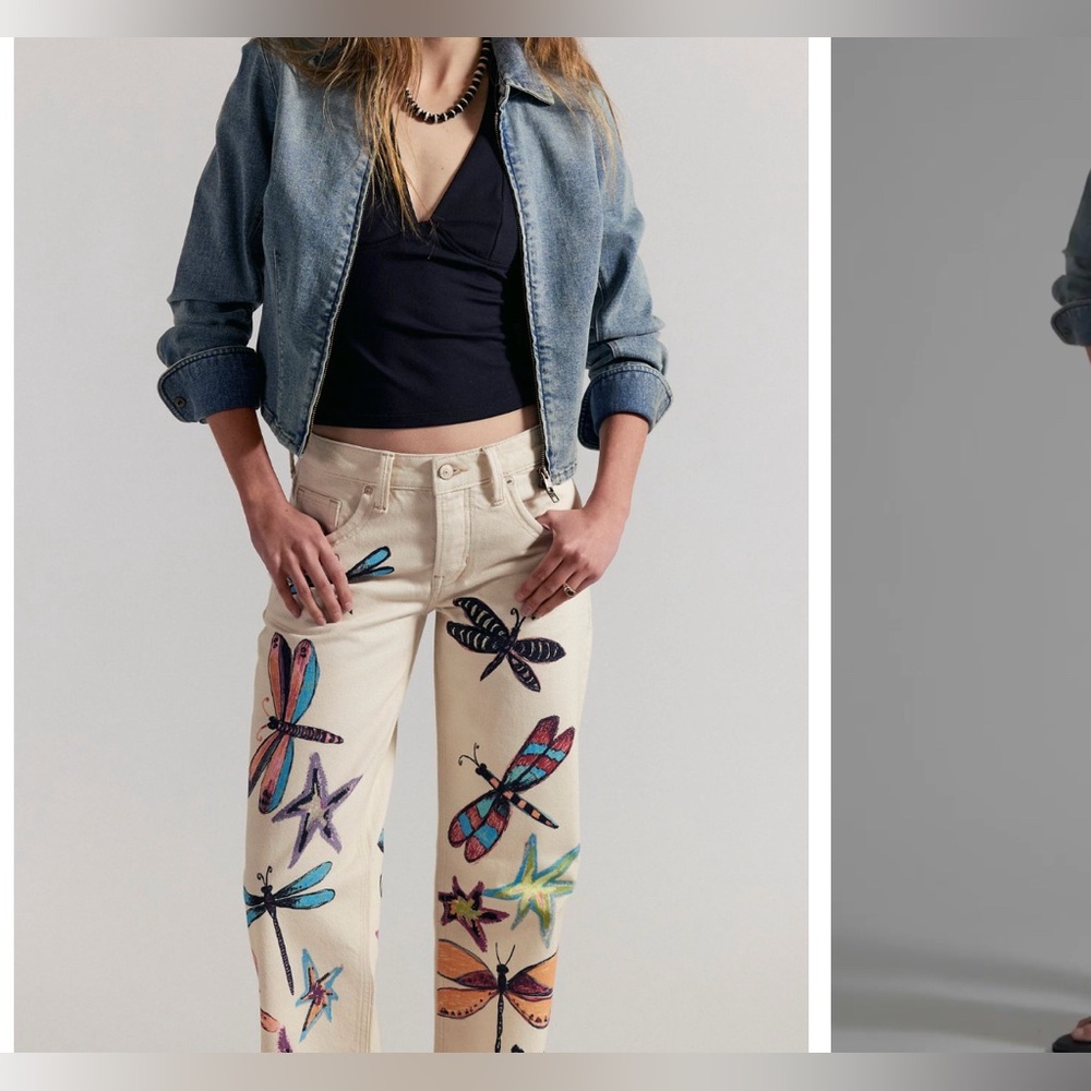 NWT Free People We The Free Tennessee Low-Rise Illusions Jeans - dragonfly - 25 - Picture 5 of 11
